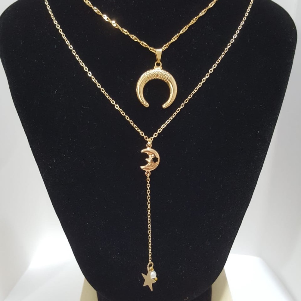 Necklace set (Moon, start and fresh water pearl)